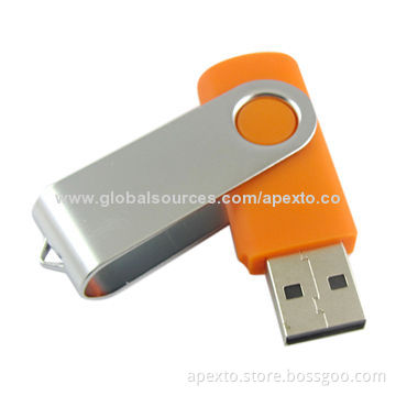 Promotional Swivel USB Flash Drive with Plug-and-play Function, Anti-shock and Moisture-resistant